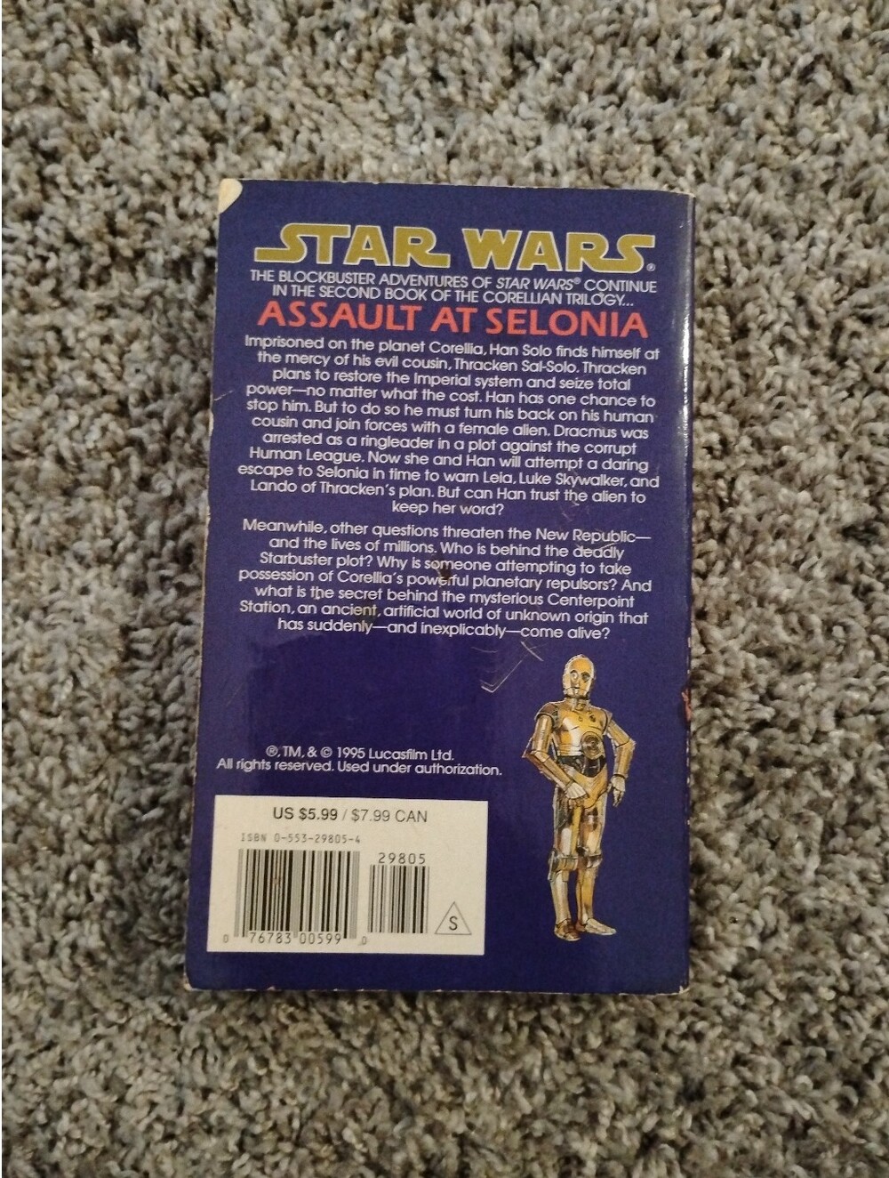 Star Wars: Assault at Selonia Mass Market Paperback – Book 2 Corellian Trilogy - Picture 3 of 3